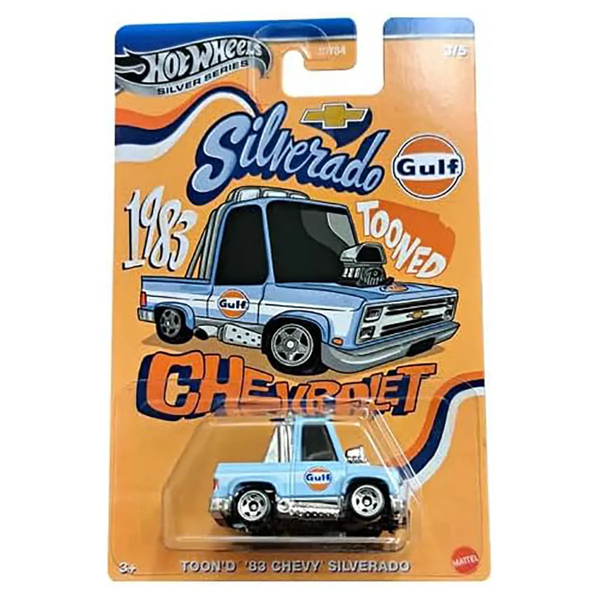 Hot Wheels Gulf Toon'd '83 Chevy Silverado Car (3/5) 1