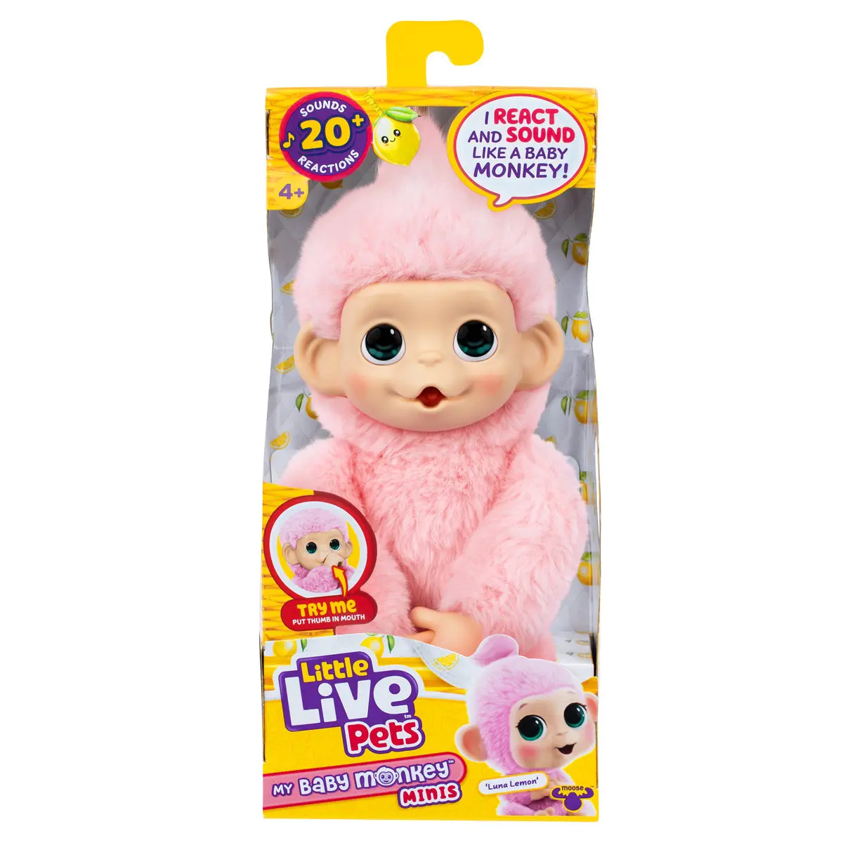 Little Live Pets My Baby Monkey Minis Luna Lemon Interactive Pet 1