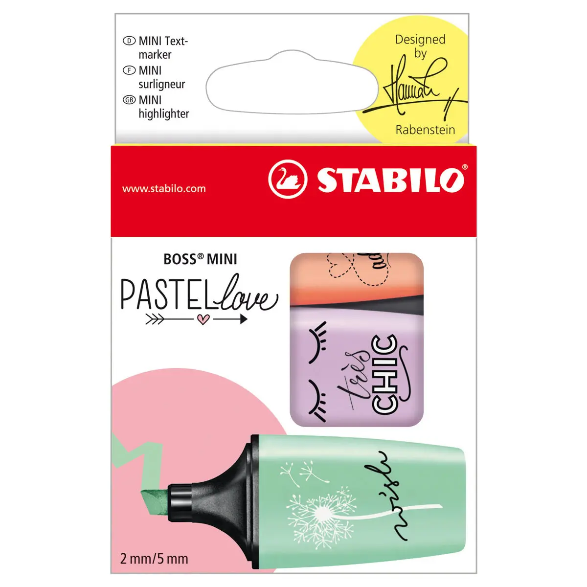 Stabilo Boss Mini Pastellove Assorted Colours Highlighter Pack Of 3 1