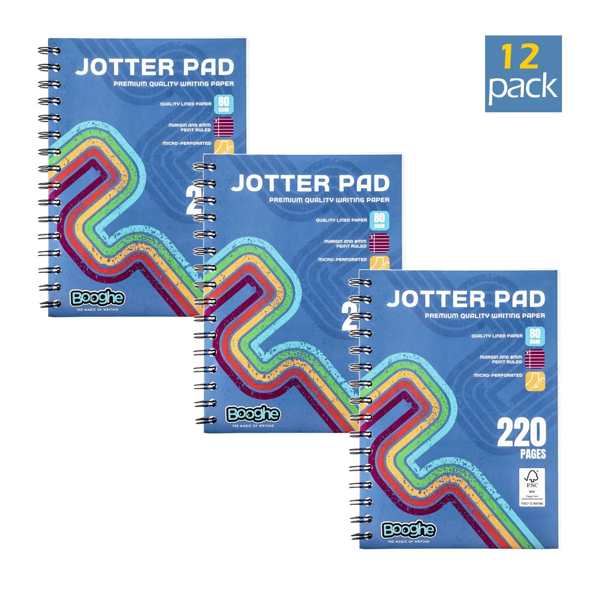 A5 Lined Jotter Pad 220 Pages (12 Pack) 1