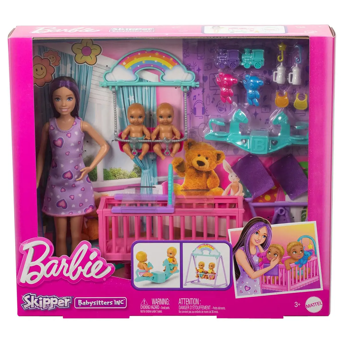 Barbie Skipper Babysitter Doll With Twin Nursery Playset 1