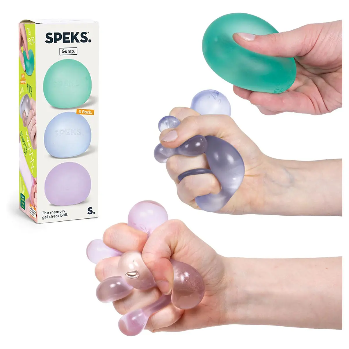 Speks Gump Memory Gel Stress Ball Cool (3 Pack) 1