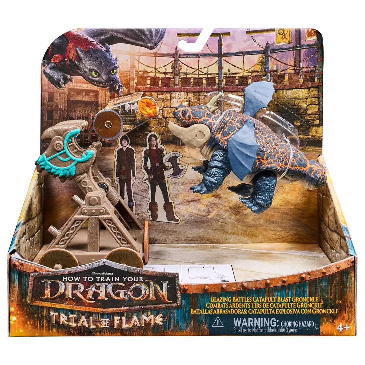 How To Train Your Dragon Trial Of Flame Blazing Battles Catapault Blast Gronckle Playset 1