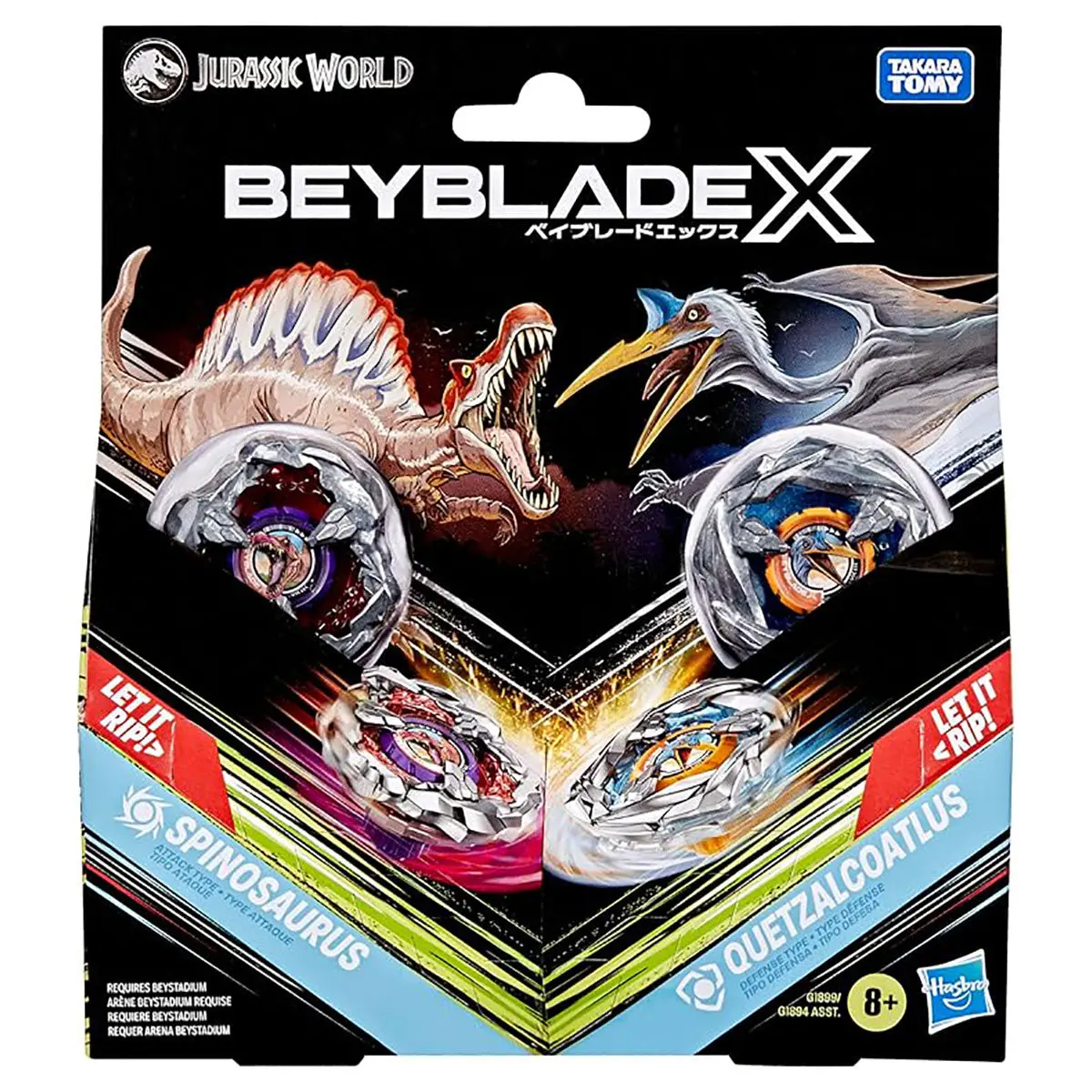 Beyblade X Jurassic World Spinosaurus Vs Quetzalcoatlus Set 1