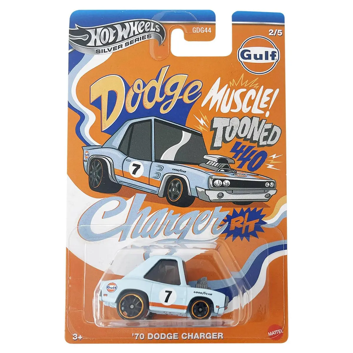 Hot Wheels Gulf Muscle Tooned '70 Dodge Charger Car (2/5) 1