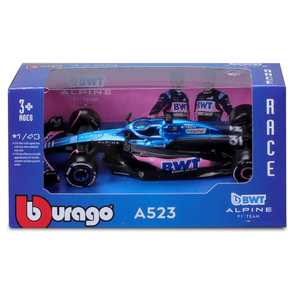 Bburago Alpine F1 A523 2023 Esteban Ocon 1:43 Race Car 1