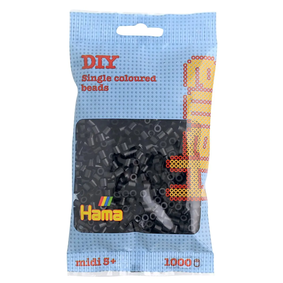 Hama Midi Beads Black 1000 Piece Pack 1