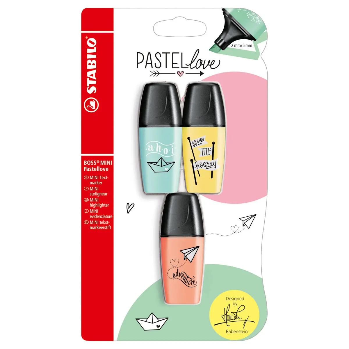Stabilo Boss Mini Pastellove Assorted Colours Highlighter Pack Of 3 1