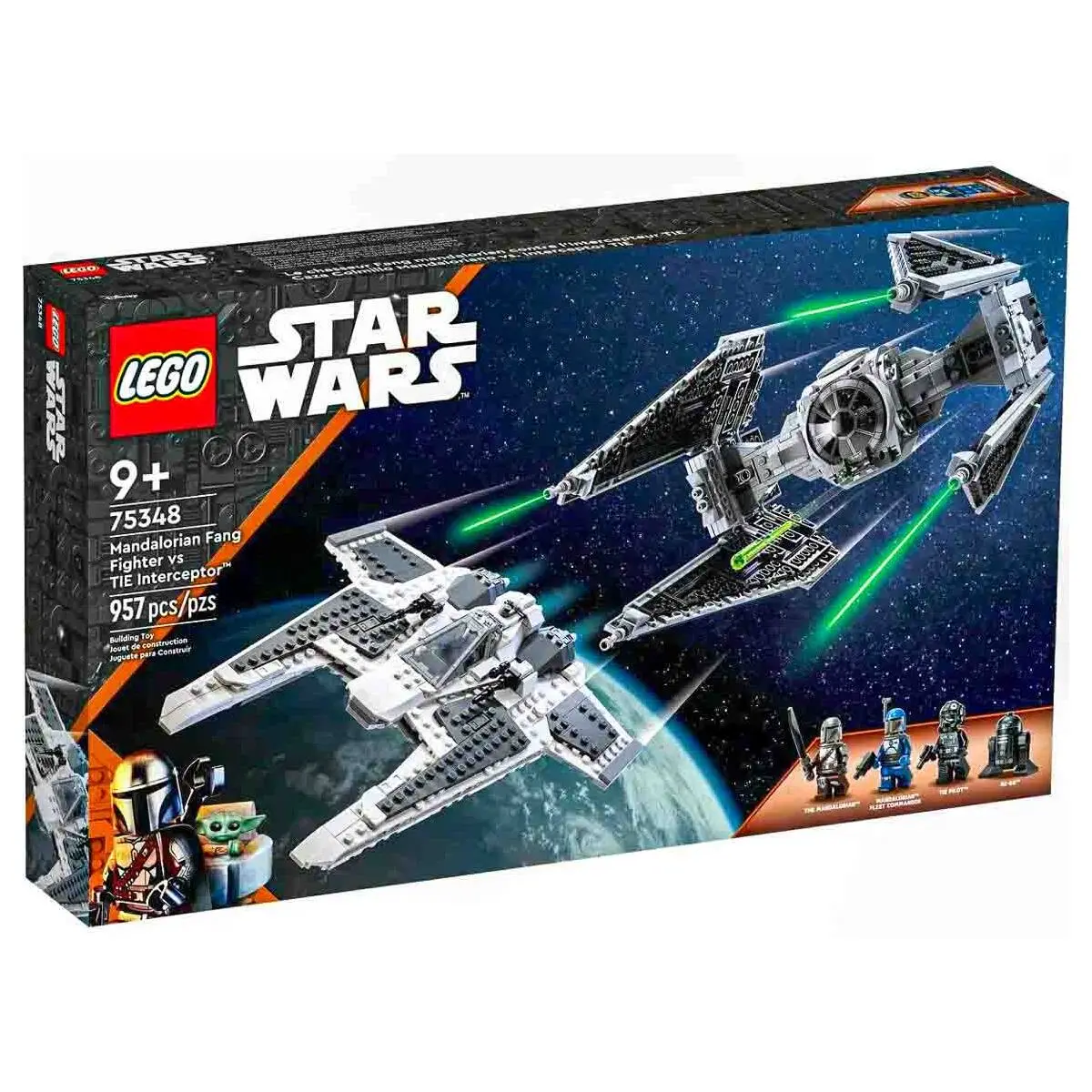 Lego Star Wars 75348 Mandalorian Fang Fighter Vs. Tie Interceptor Building Set 1