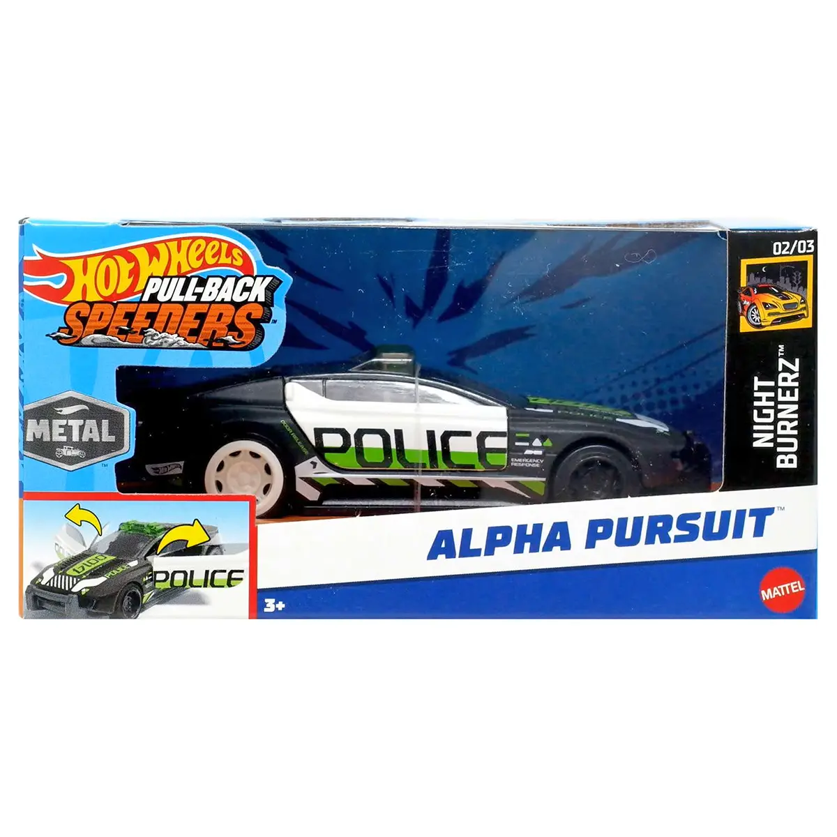 Hot Wheels Pull-Back Speeders Alpha Pursuit Car 1