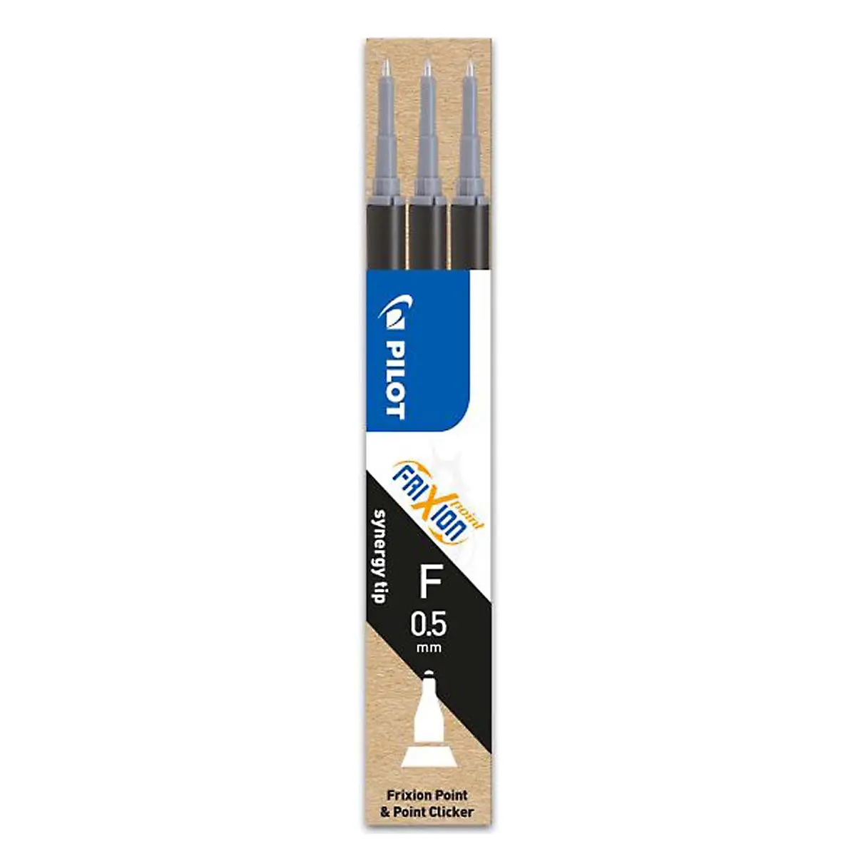 Pilot Frixion Point & Point Clicker F 0.5Mm Synergy Tip Black Refills (3 Pack) 1