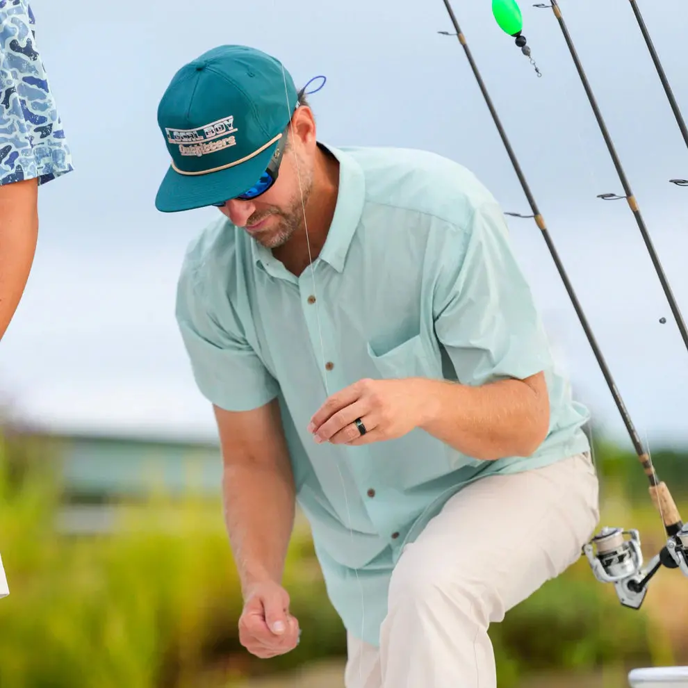 Local Boy Outfitters Low Country Button Down – Mint Fishing Shirt 3