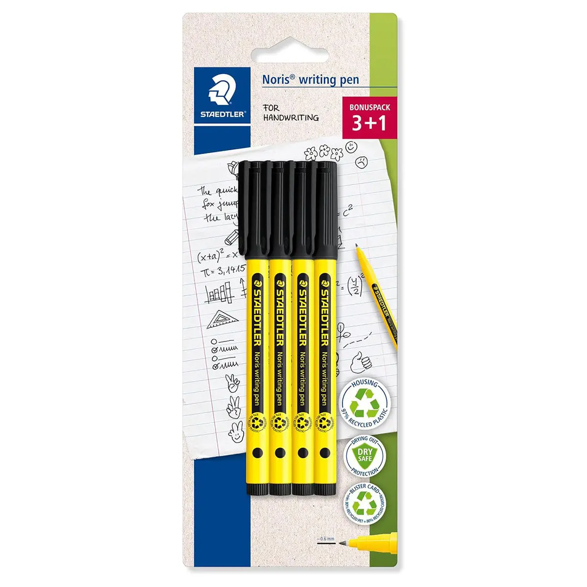 Staedtler Noris Writing Pen Black Ink (4 Pack) 1
