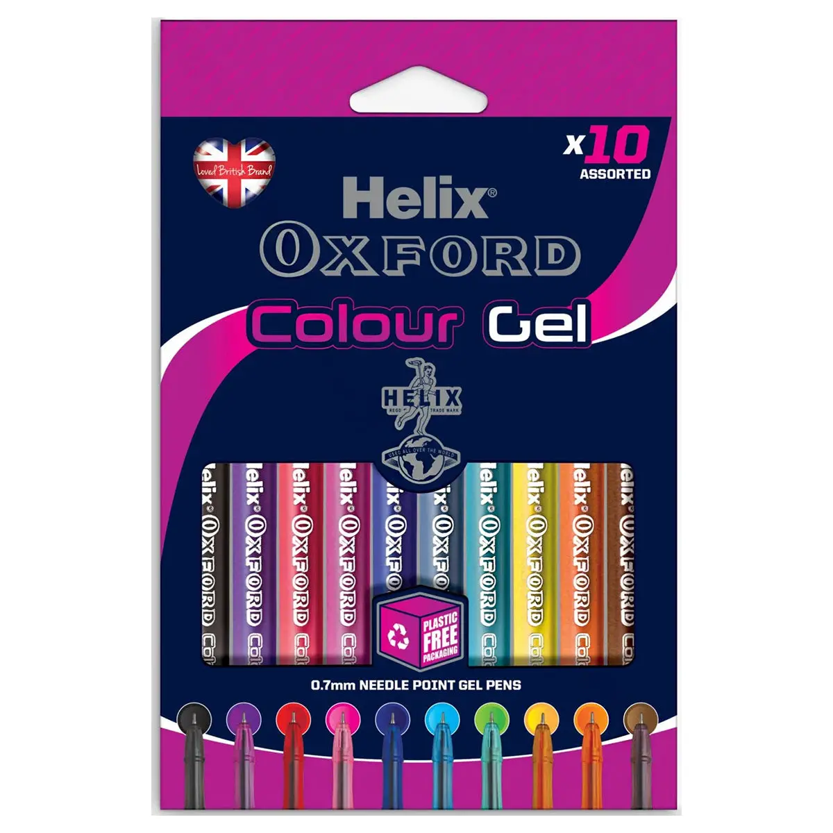 Helix Oxford Colour Gel Writing Pens (10 Pack) 1