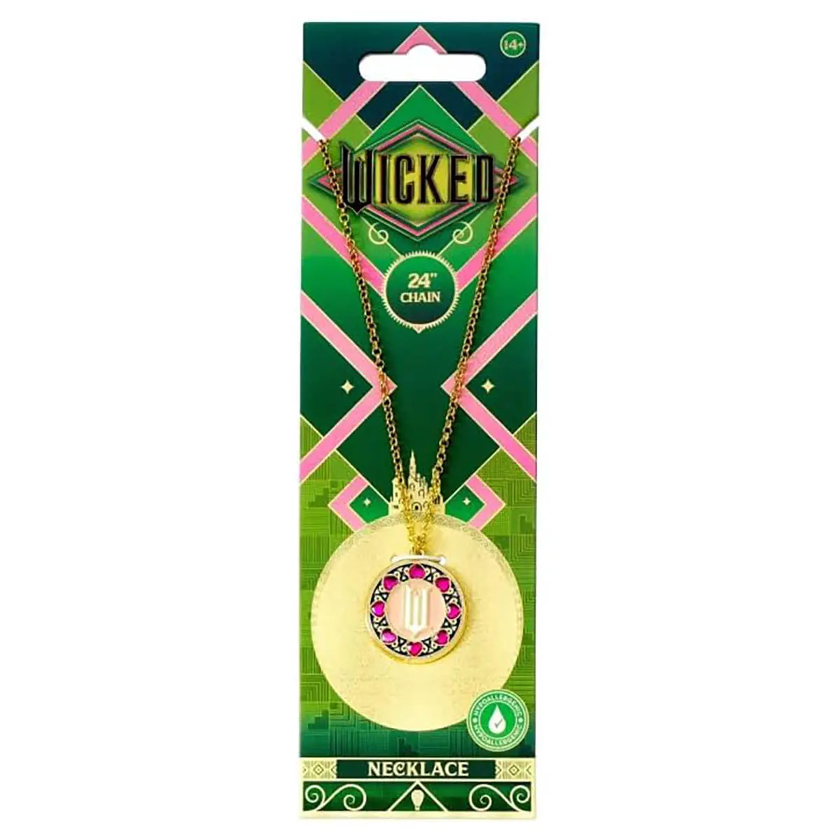 Wicked: 'W' Logo With Crystal Border Necklace 1