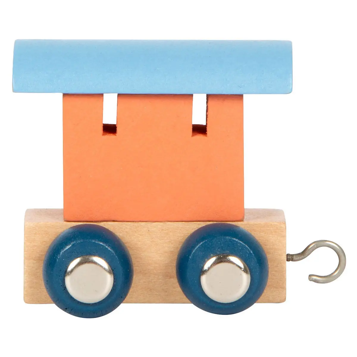 Letters Train Polar Salmon & Ice Blue Train Car Wooden Toy 1