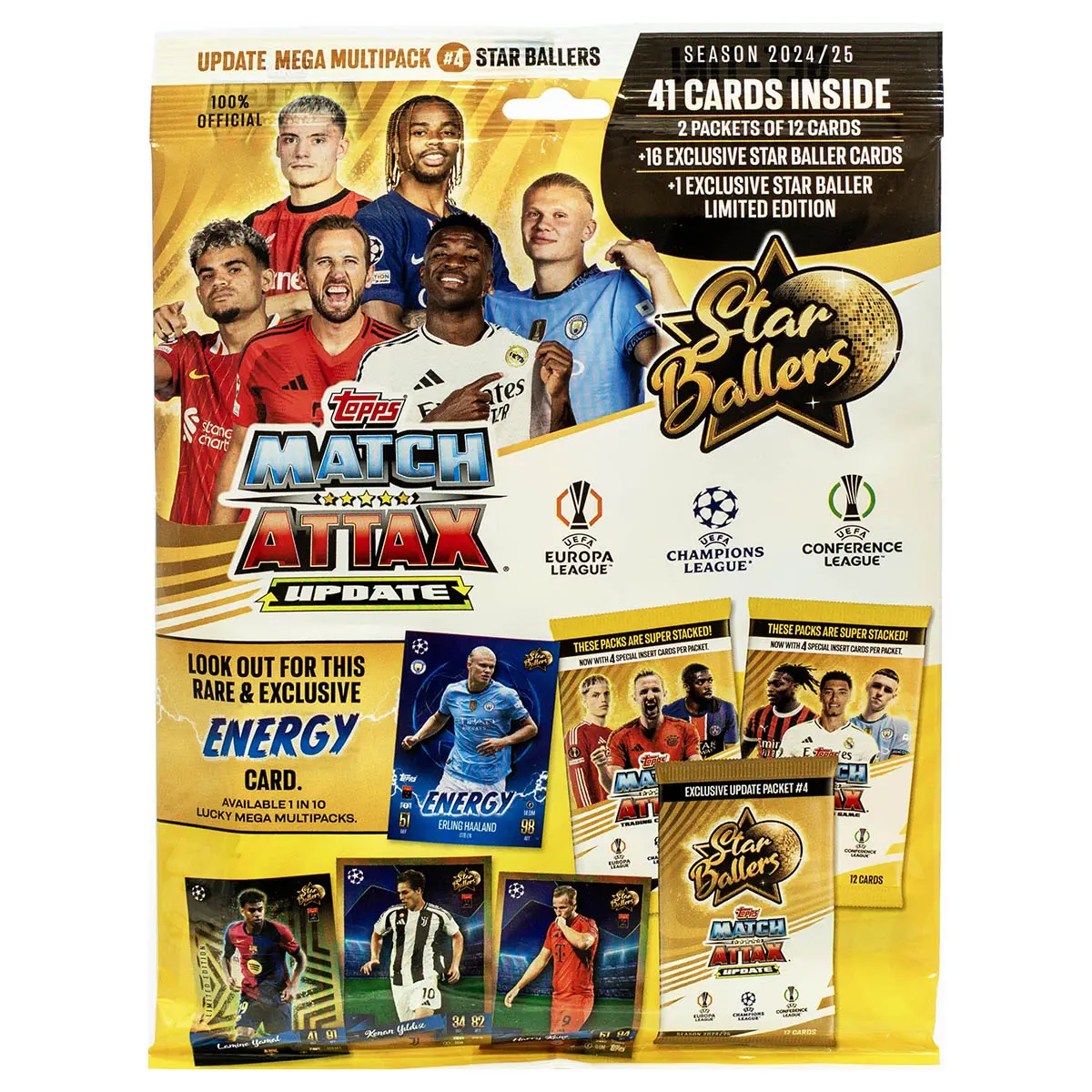 Topps Match Attax Uefa 2024/25 Trading Cards Update Mega Multipack #4 Star Ballers 1