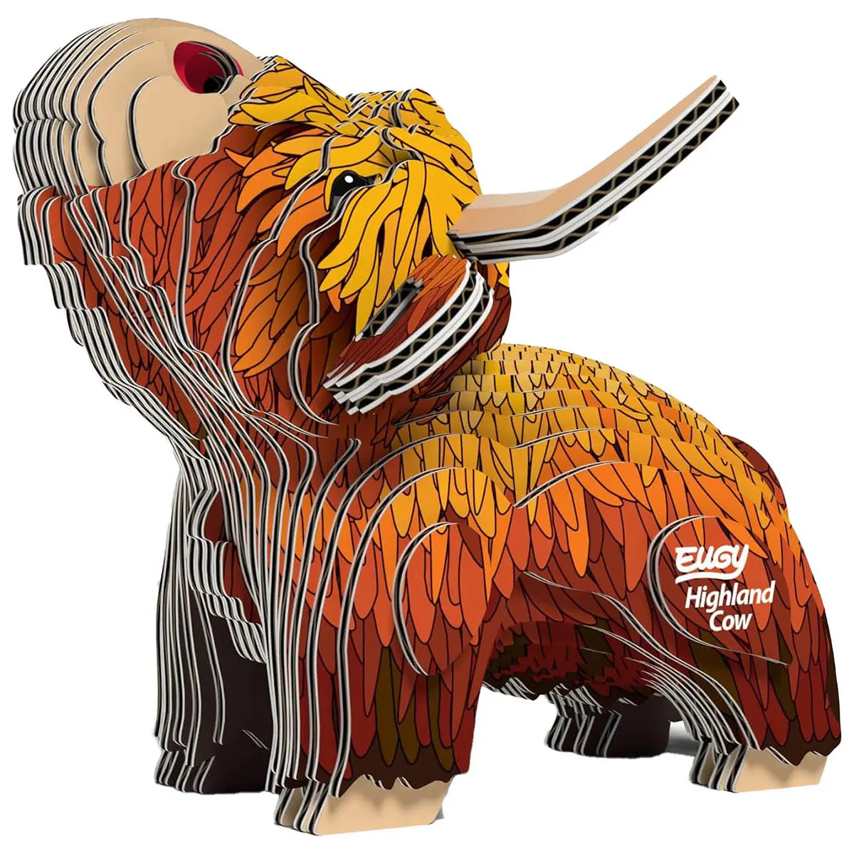 Eugy Highland Cow 3D Cardboard Model Kit 1