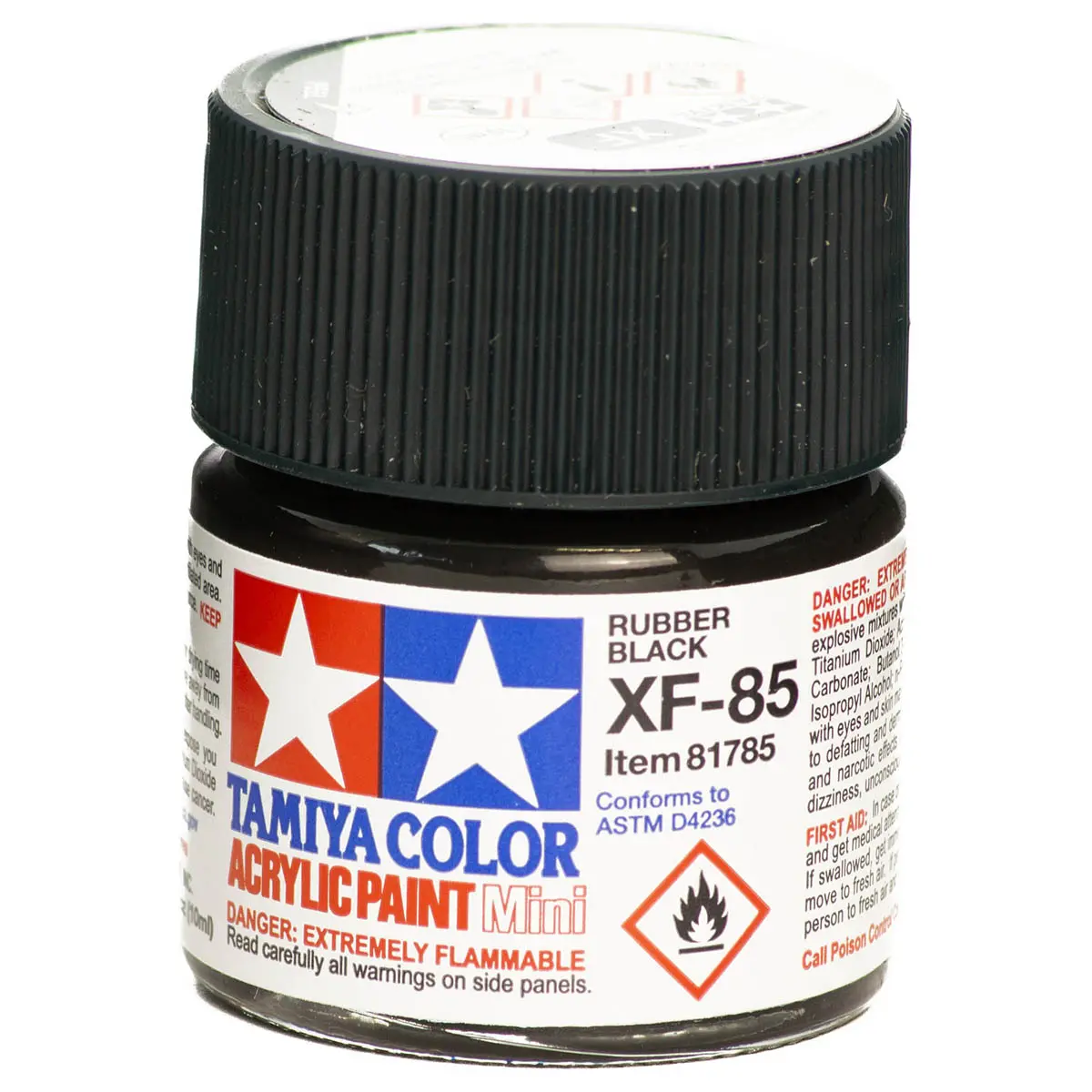 Tamiya Color Acrylic Paint Mini Xf-85 Rubber Black 1