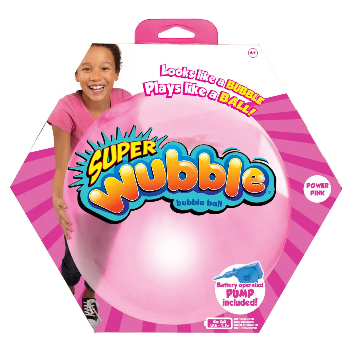 Vivid Super Wubble Bubble Ball Power Pink With Pump 1