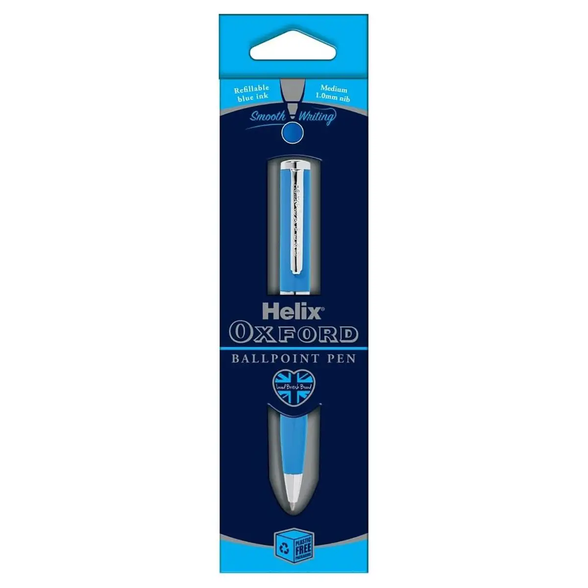 Helix Oxford Premium Light Blue Ballpoint Pen (Blue Ink) 1