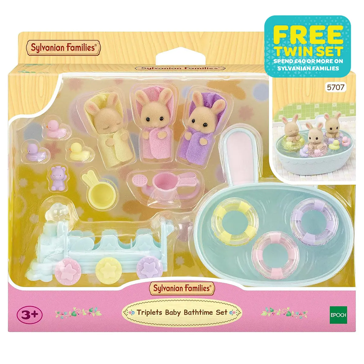 Sylvanian Familes Triplets Baby Bathtime Set 1