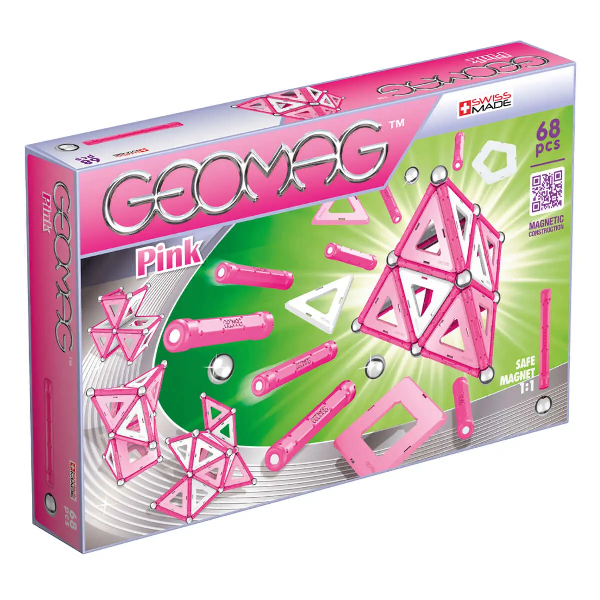 Geomag Pink 68 Piece Magnetic Construction Set 1
