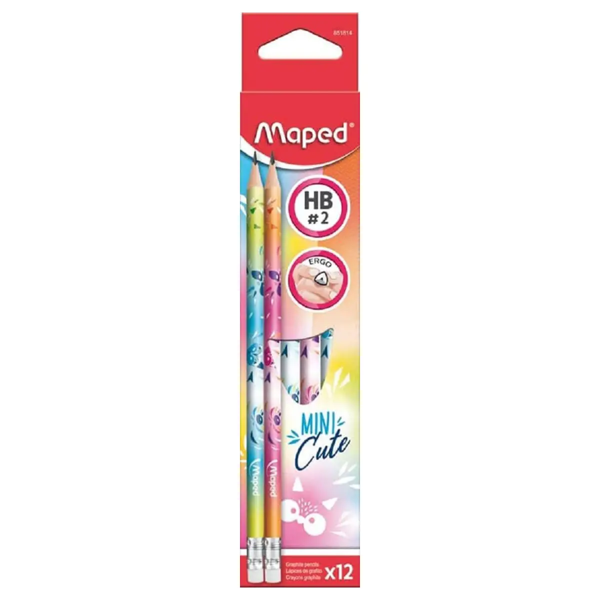 Maped 1 Pack Of 12 Graphite Mini Cute Eraser Pencil 1