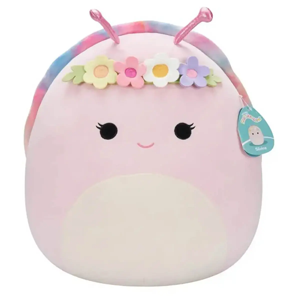 Squishmallows Silvina Pink Snail With Rainbow Shell 16" Plush 1