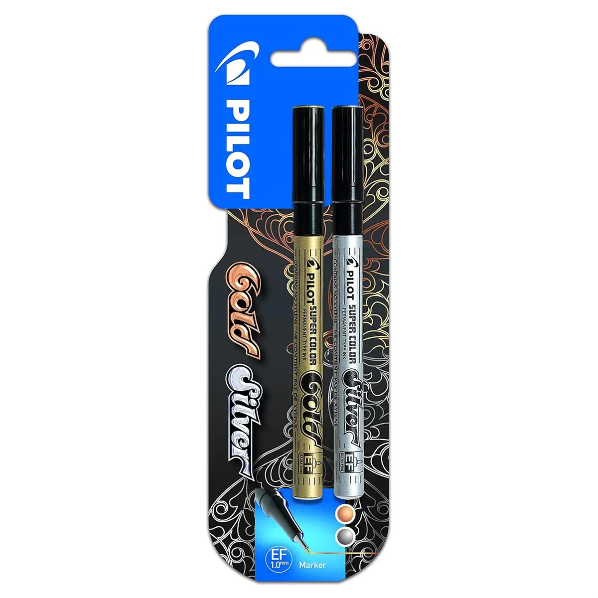 Pilot Super Color Permanent Ef Marker Silver/Gold (2 Pack) 1
