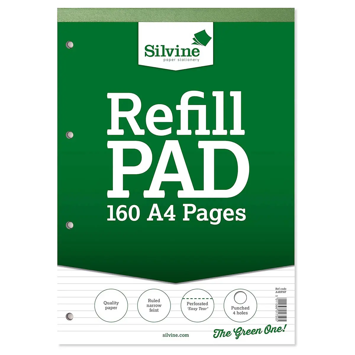 Silvine A4 Refill Pad Narrow Feint 160 Pages 1