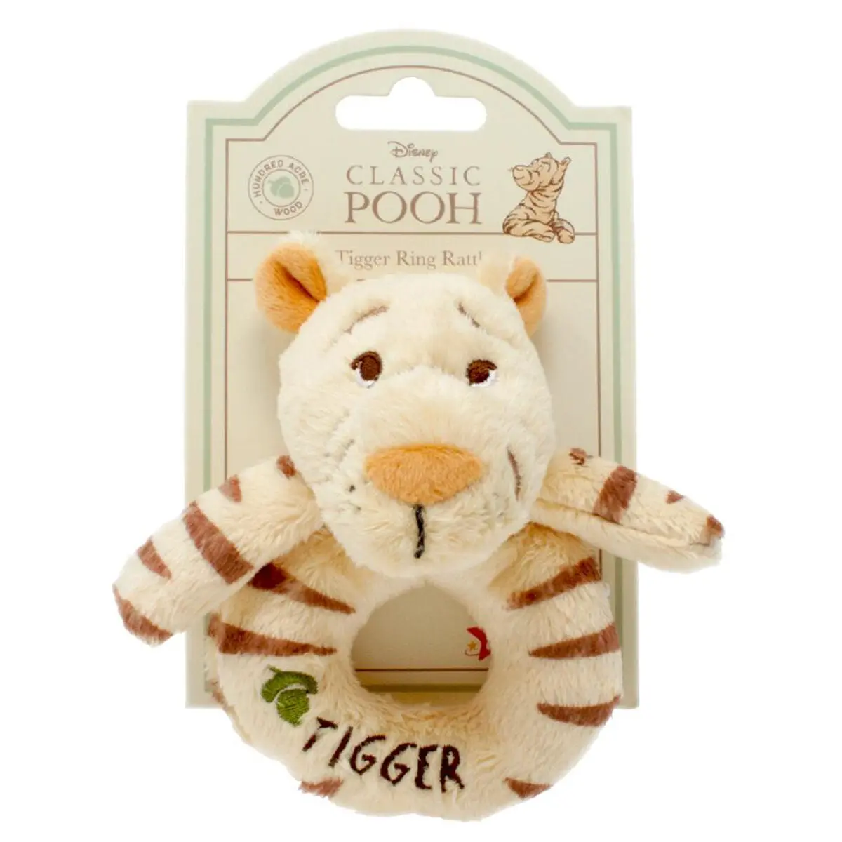 Disney Classic Pooh Hundred Acre Wood Tigger Ring Rattle Soft Toy 1