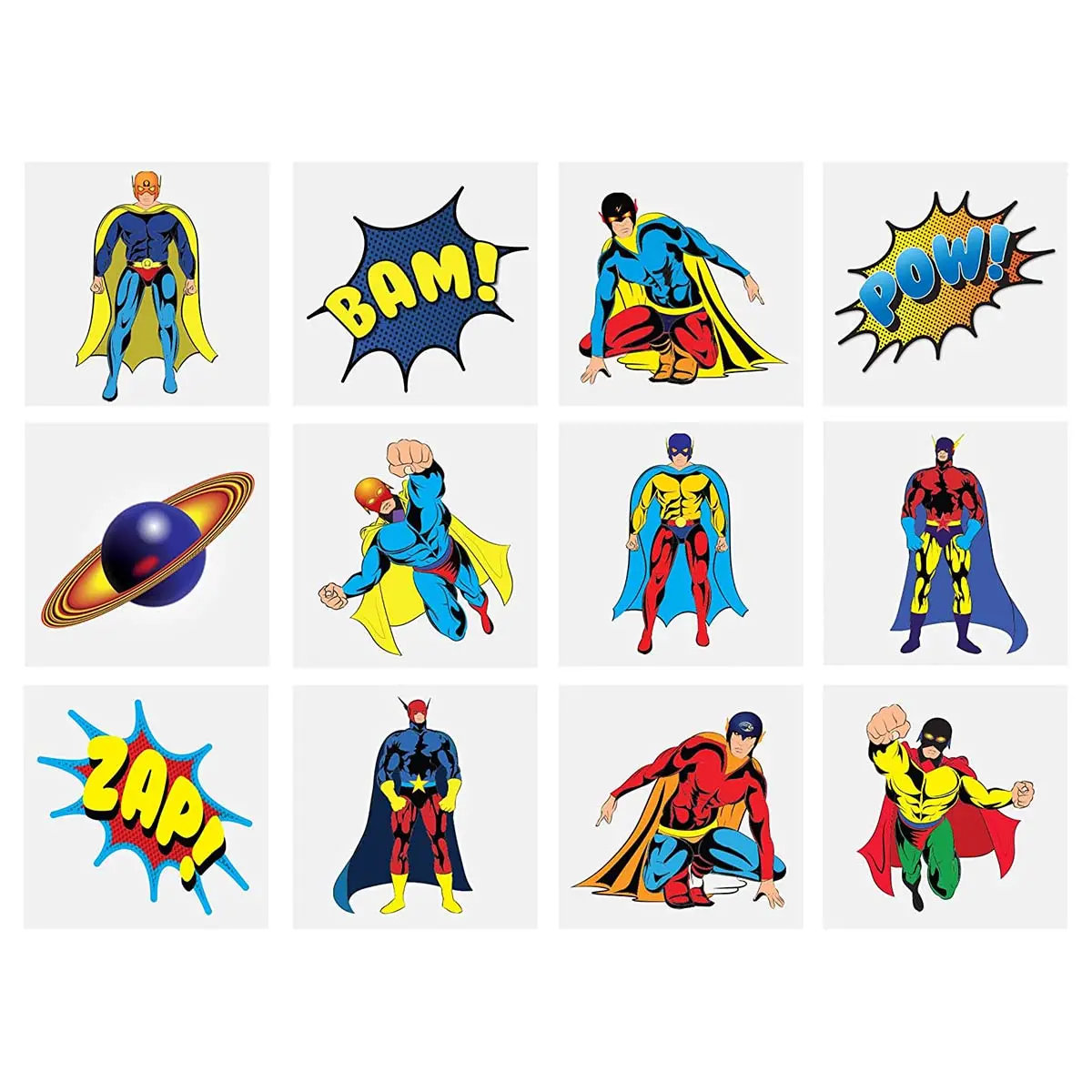Henbrandt Mini Superhero Temporary Fun Tattoos 1