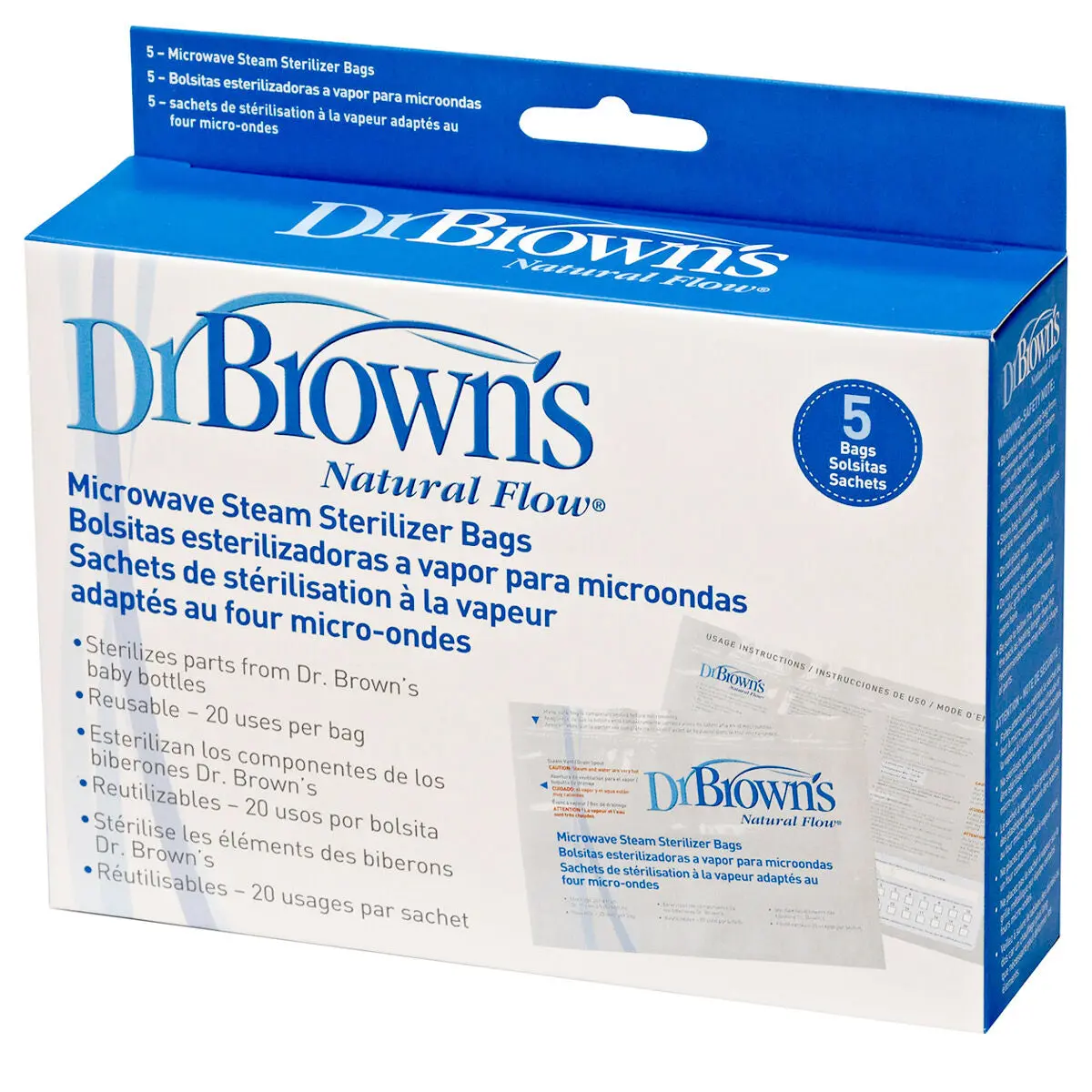 Dr Brown's Options Microwave Sterilise Bags (Pack Of 5) 1