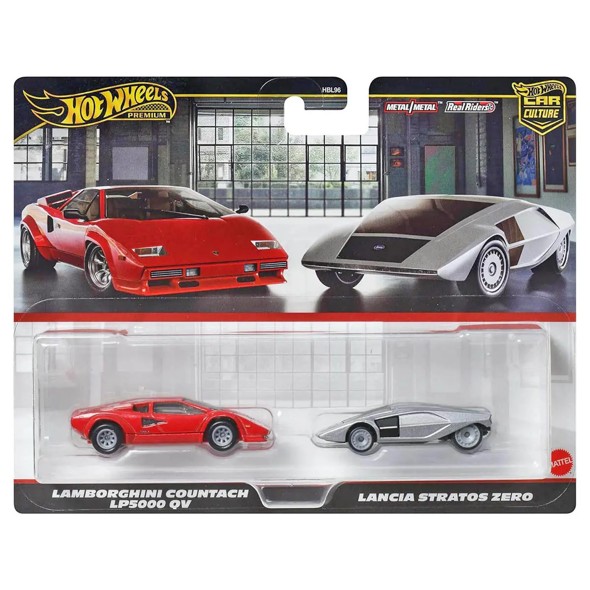 Hot Wheels Car Culture: Lamborghini Countach Lp5000 Qv & Lancia Stratos Zero 1:64 Cars (2 Pack) 1