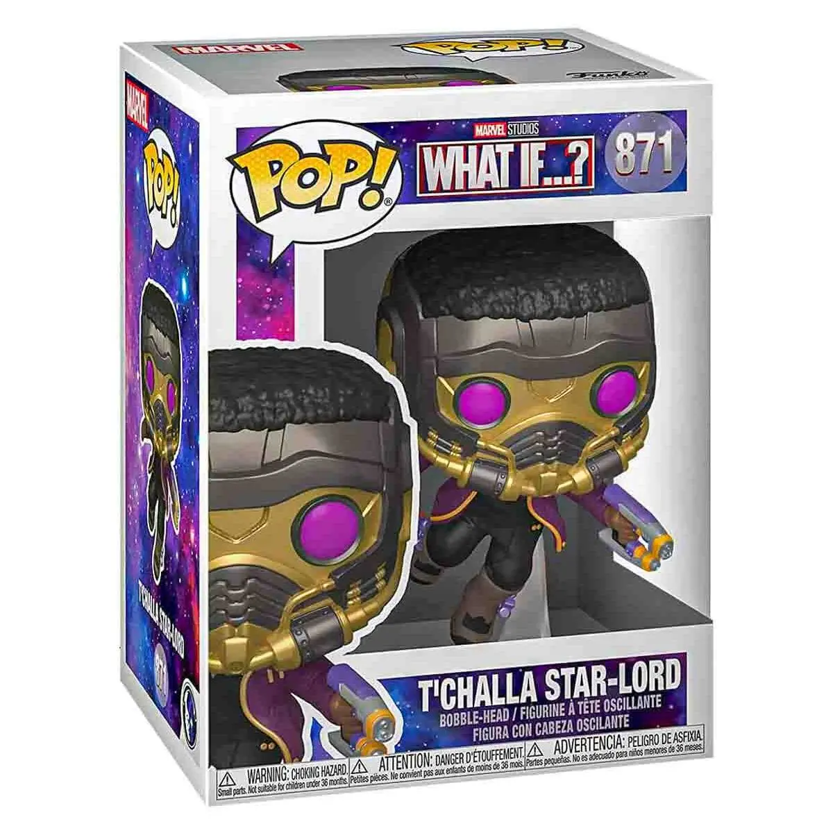 Funko Pop! Marvel: What If...? T'challa Star-Lord Bobble-Head Figure #871 1