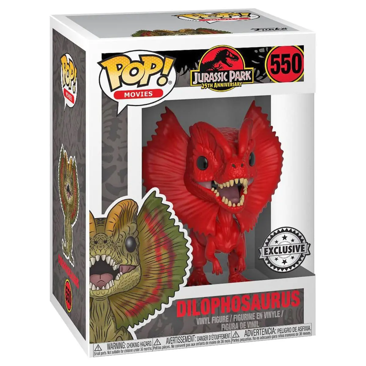 Funko Pop! Movies: Jurassic Park: Dilophosaurus Red (Exclusive) Vinyl Figure #550 1