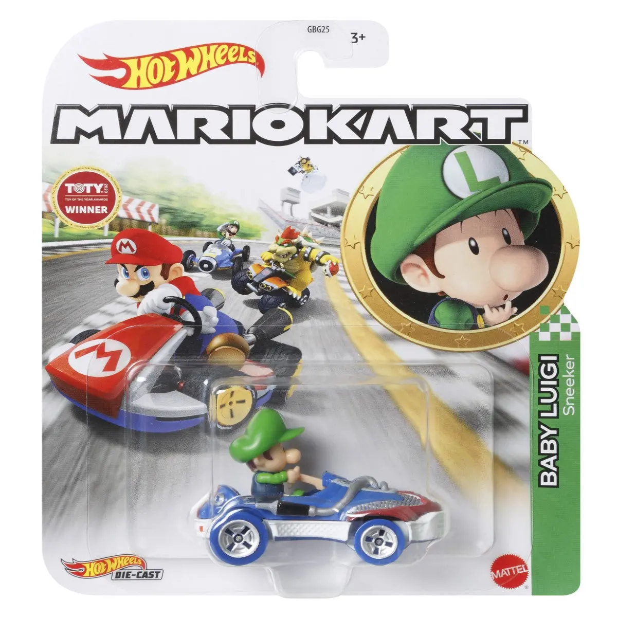 Hot Wheels Mario Kart: Baby Luigi Sneeker Vehicle 1