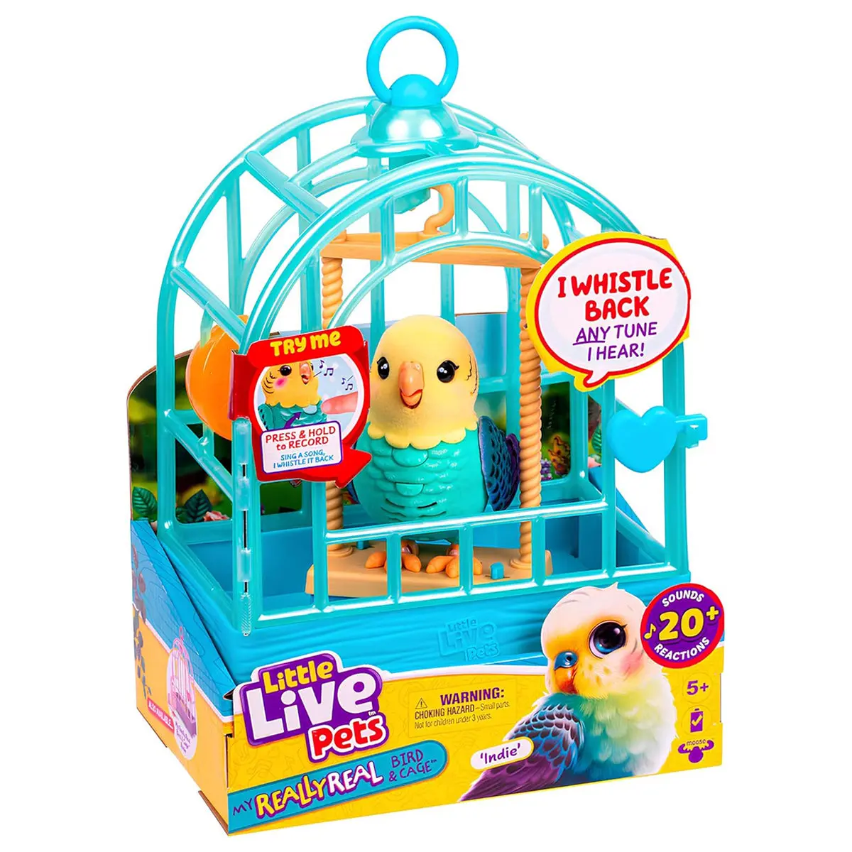 Little Live Pets My Really Real Bird & Cage - Indie The Budgie Interactive Pet 1
