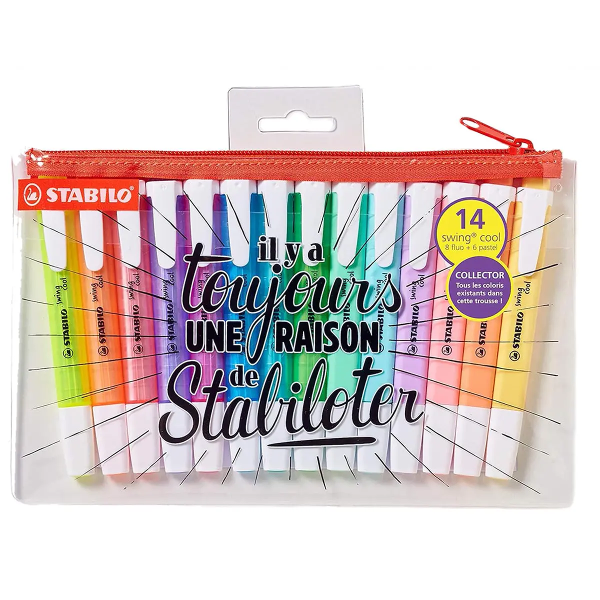 Stabilo Swing Cool Highlighter Pens With Zip Case (14 Pack) 1