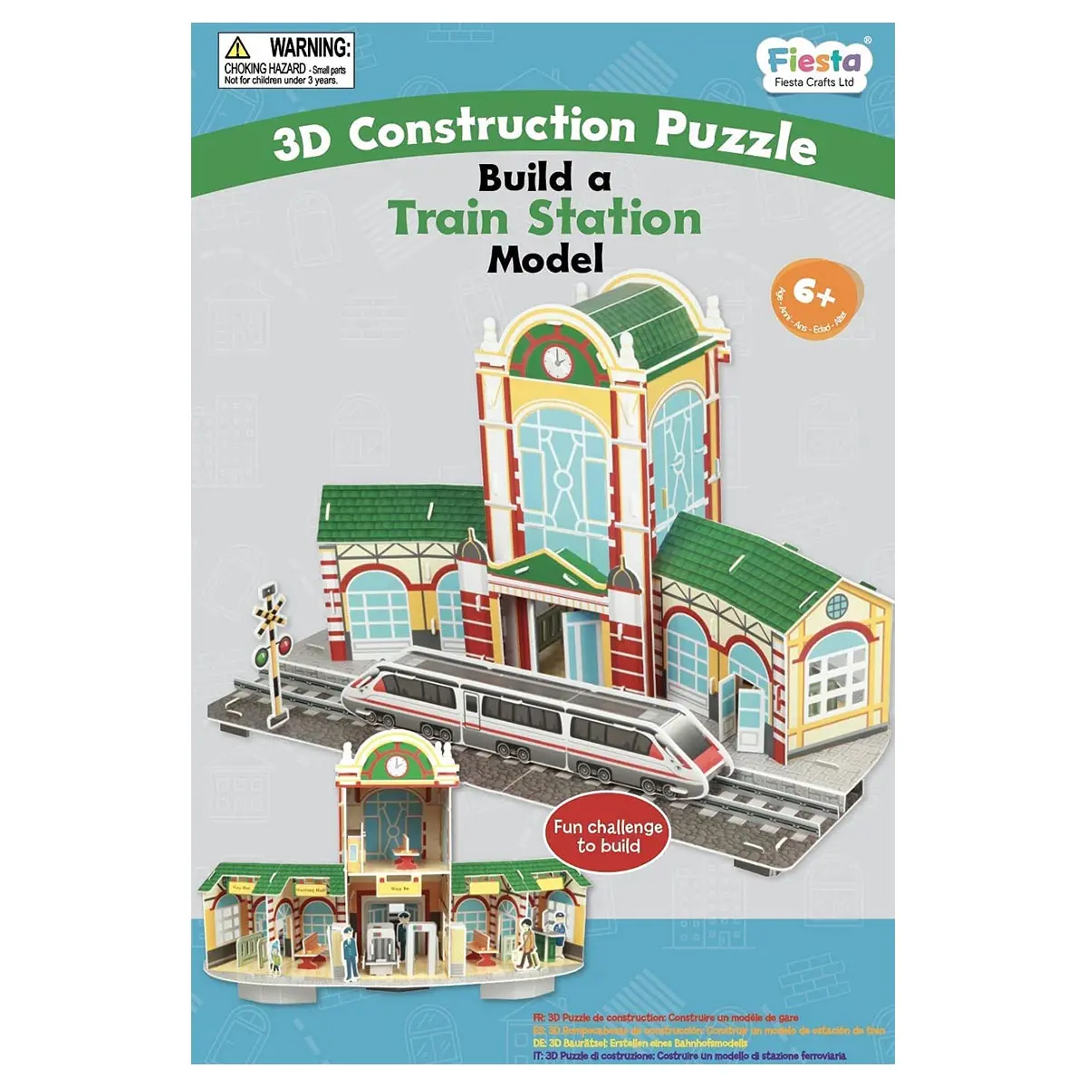 Fiesta Crafts 3D Construction Puzzle Build A Train Station Model 1