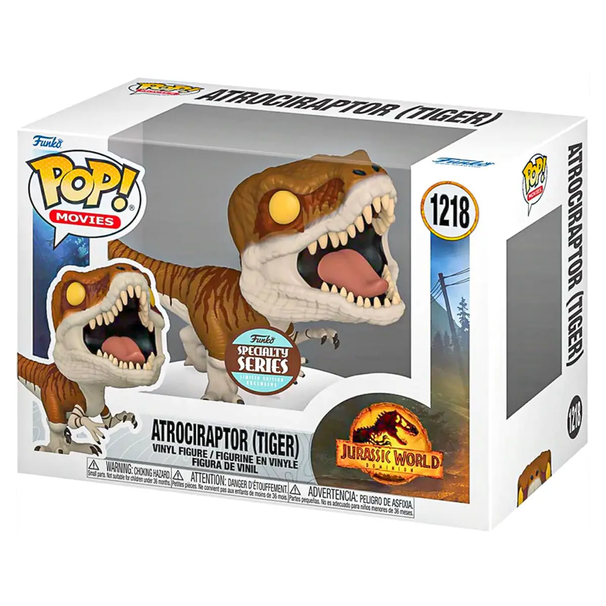 Funko Pop! Movies: Jurassic World: Dominion Atrociraptor (Tiger) Vinyl Figure #1218 1