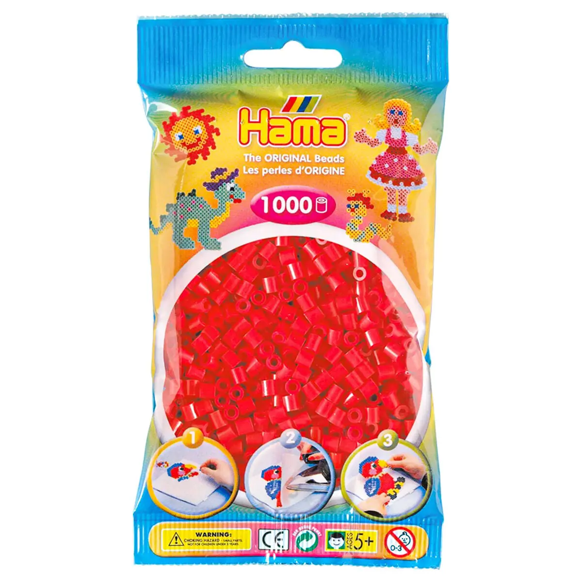 Hama Midi Beads Red 1000 Piece Pack 1