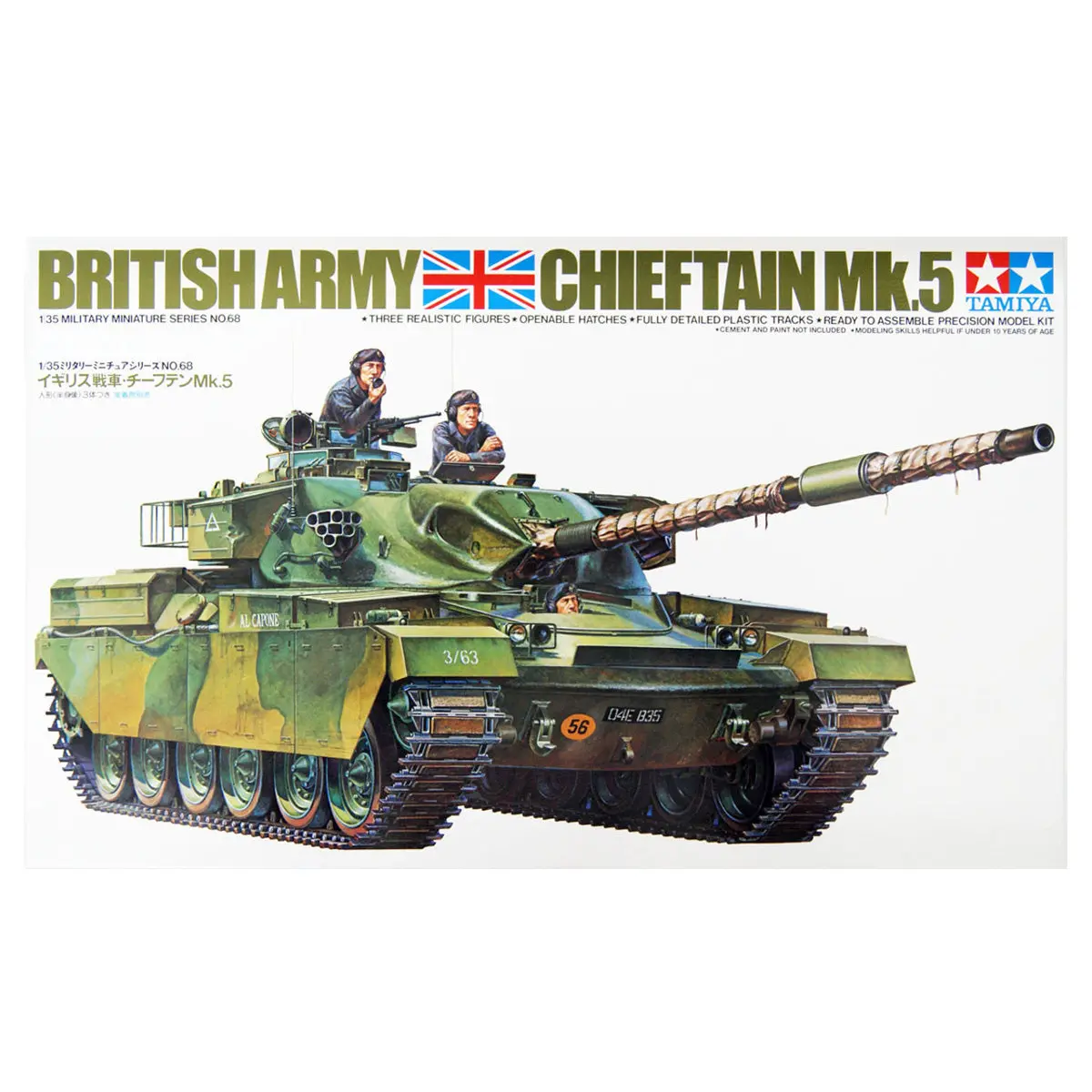 Tamiya British Army Chieftain Mk.5 Tank 1:35 Military Miniatures Series No. 68 Model Kit 1