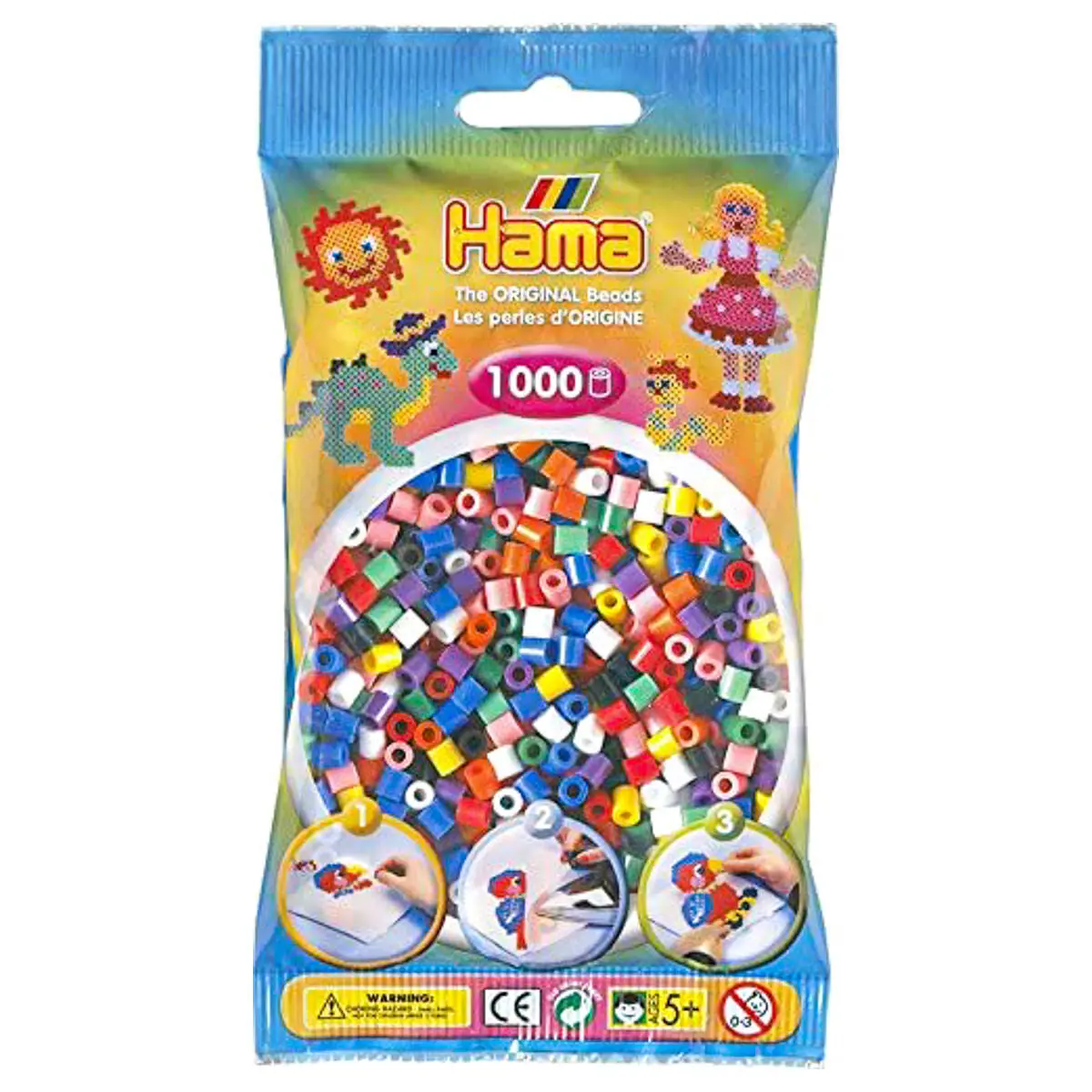 Hama Midi Beads Solid Mix 1000 Piece Pack 1