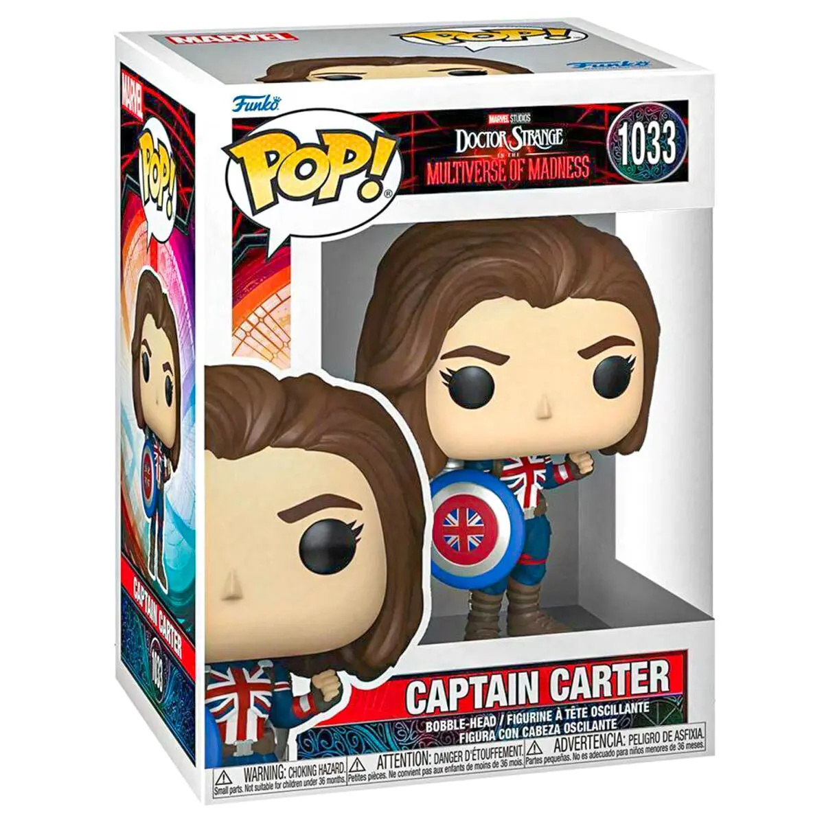 Funko Pop! Marvel Doctor Strange In The Multiverse Of Madness: Captain Carter Bobble-Head Figure #1033 1
