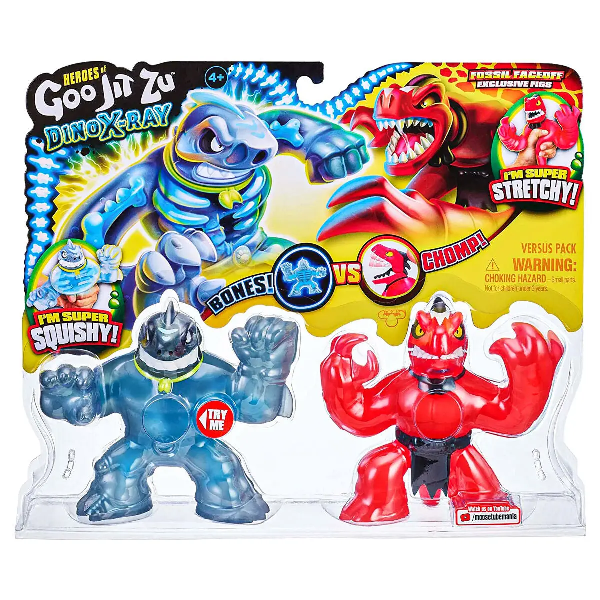 Heroes Of Goo Jit Zu Dino X-Ray Fossil Faceoff Thrash Vs Verapz Stretch Figures 1