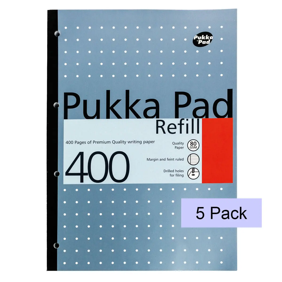 Pukka Pad A4 Metallic Refill Pad 400 Pages 80Gsm Ruled Colours Vary Pack Of 5 1