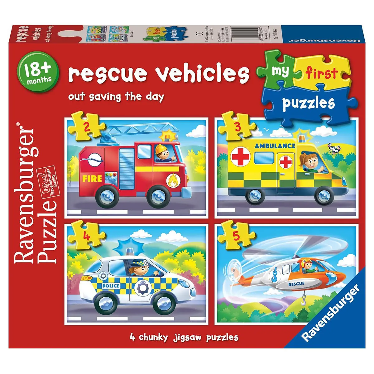 Ravensburger Rescue Vehicles 4 In A Box Jigsaw Puzzles 1