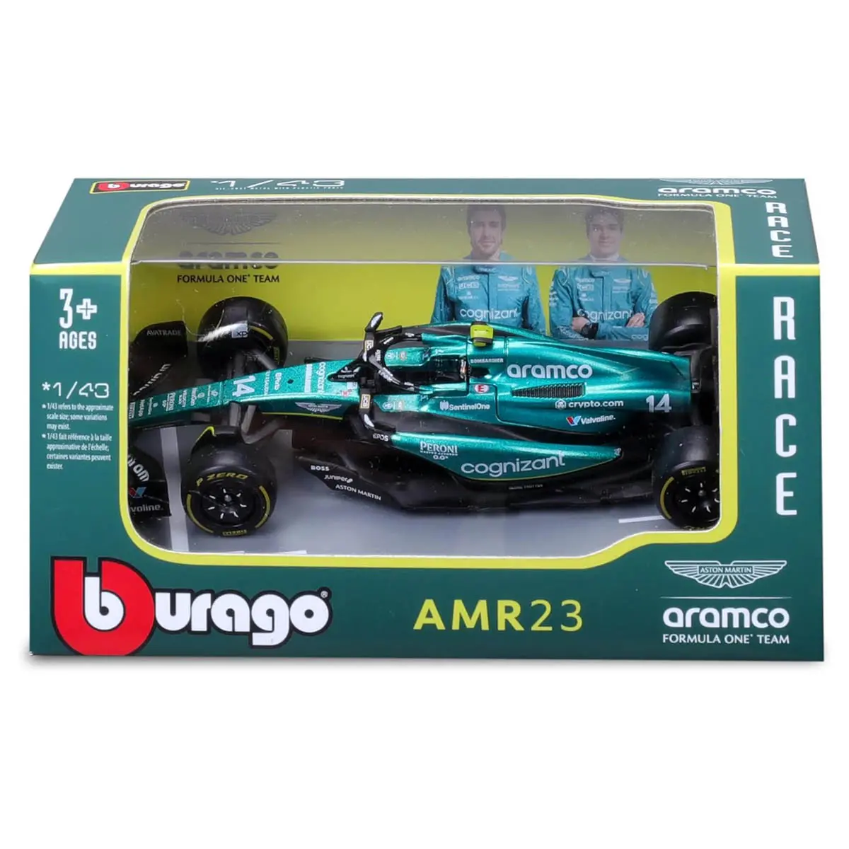 Bburago Aston Martin F1 Amr23 2023 Alonso 1:43 Race Car 1